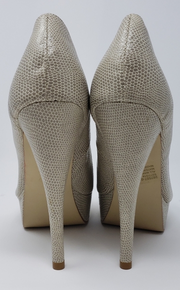 Colin Stuart Snake Skin Peep Toe Platform - Picture 4 of 11